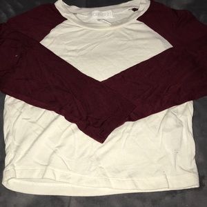 Forever 21 Cropped 3/4 Sleeve Baseball Tee